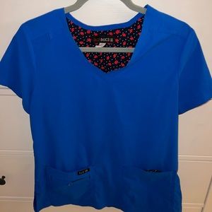 Royal blue scrub top
